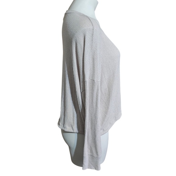 Express Factory Ribbed Drawstring hem top Sand Size M - Picture 2 of 10